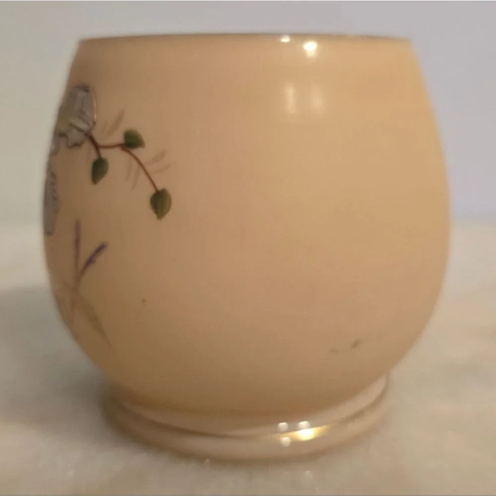 Vintage Enameled Glass Pastel Hand Painted Floral Vase - Picture 12 of 12